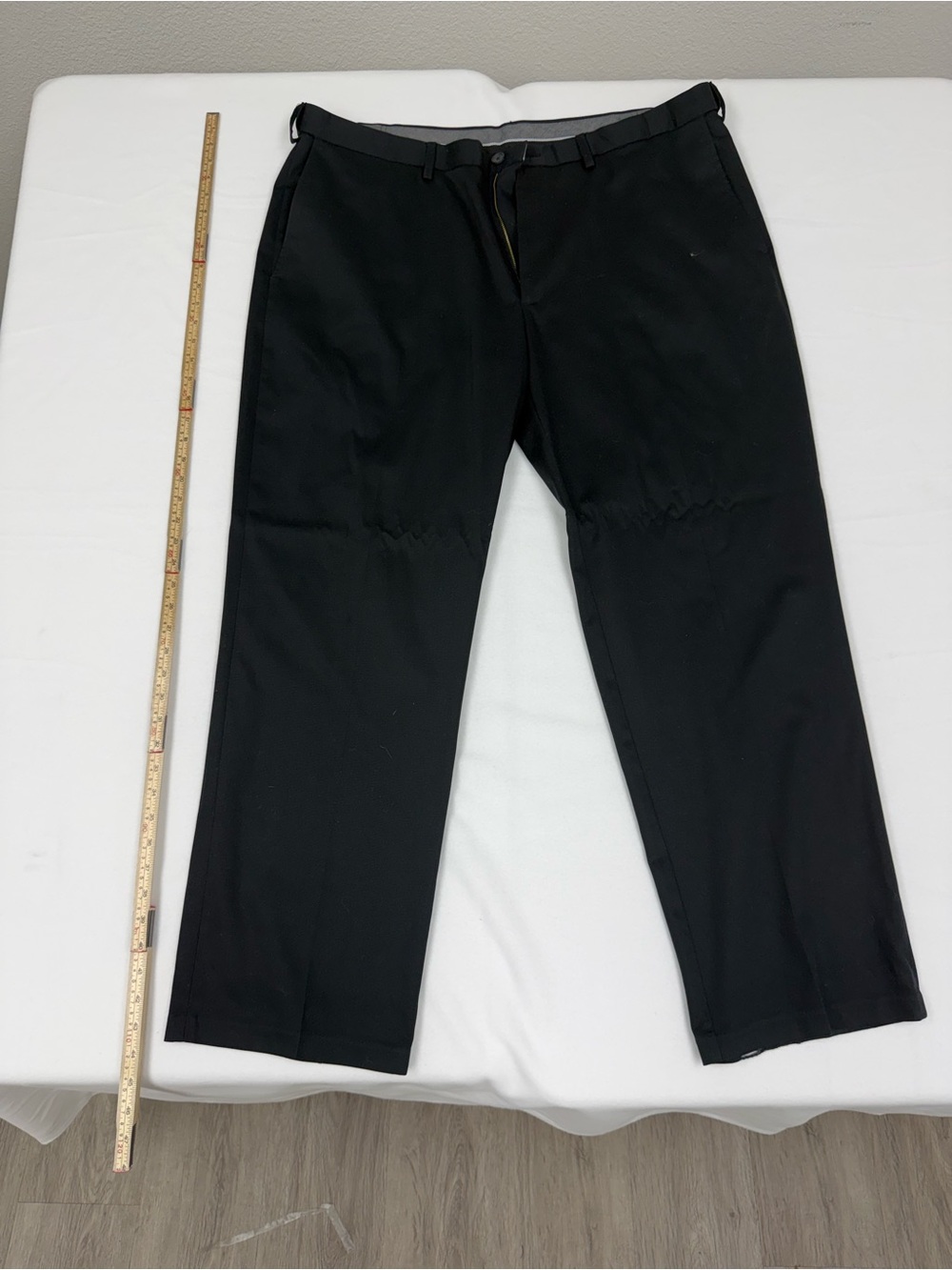 Men's Black Dress Pants - Classic Straight Fit 42x32